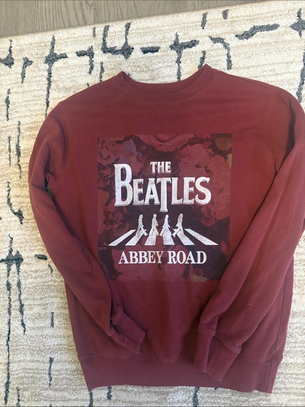 The Beatles Abbey Road Crewneck Sweatshirt - Burgundy